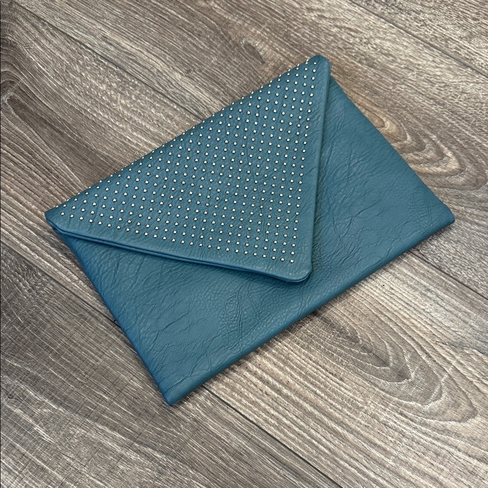 Urban Expressions Teal Studded Envelope Clutch (NWOT)